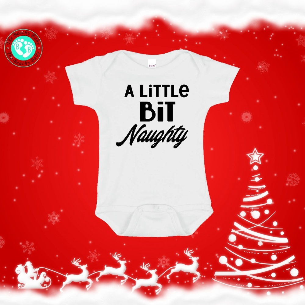 A Little Bit Naught Baby Christmas Onesie